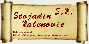 Stojadin Malenović vizit kartica